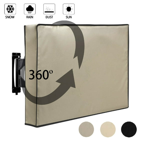 30"-85" 600D Outdoor TV Cover Fitted Waterproof Weatherproof Television Protector, Khaki