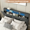 thumbnail image 6 of VEANERWOOD Full Bed Frame with Storage Headboard and 4 DrawersUpholstered Plarform with Built in Charging Station and Adjustable Led Lights, Dark Grey, 6 of 10