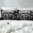 thumbnail image 4 of Erosebridal Black Gamepads Sheet Set Twin,Geometric Plaid Bedding Sets Twin Size,Video Game Twin Sheet Sets,Microfiber Gamer Room Decorative,3pcs, 4 of 7