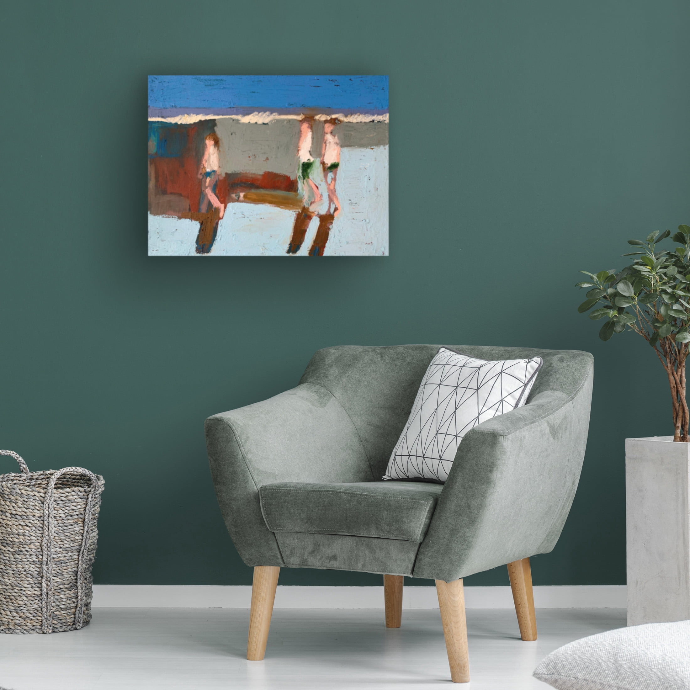 Canvas Wall Art - Erin McGee Ferrell 'Beach Walkers I' Wall Art for Living Room, Bedroom, or Office Décor by Trademark Fine Art - 24 x 18 Inches