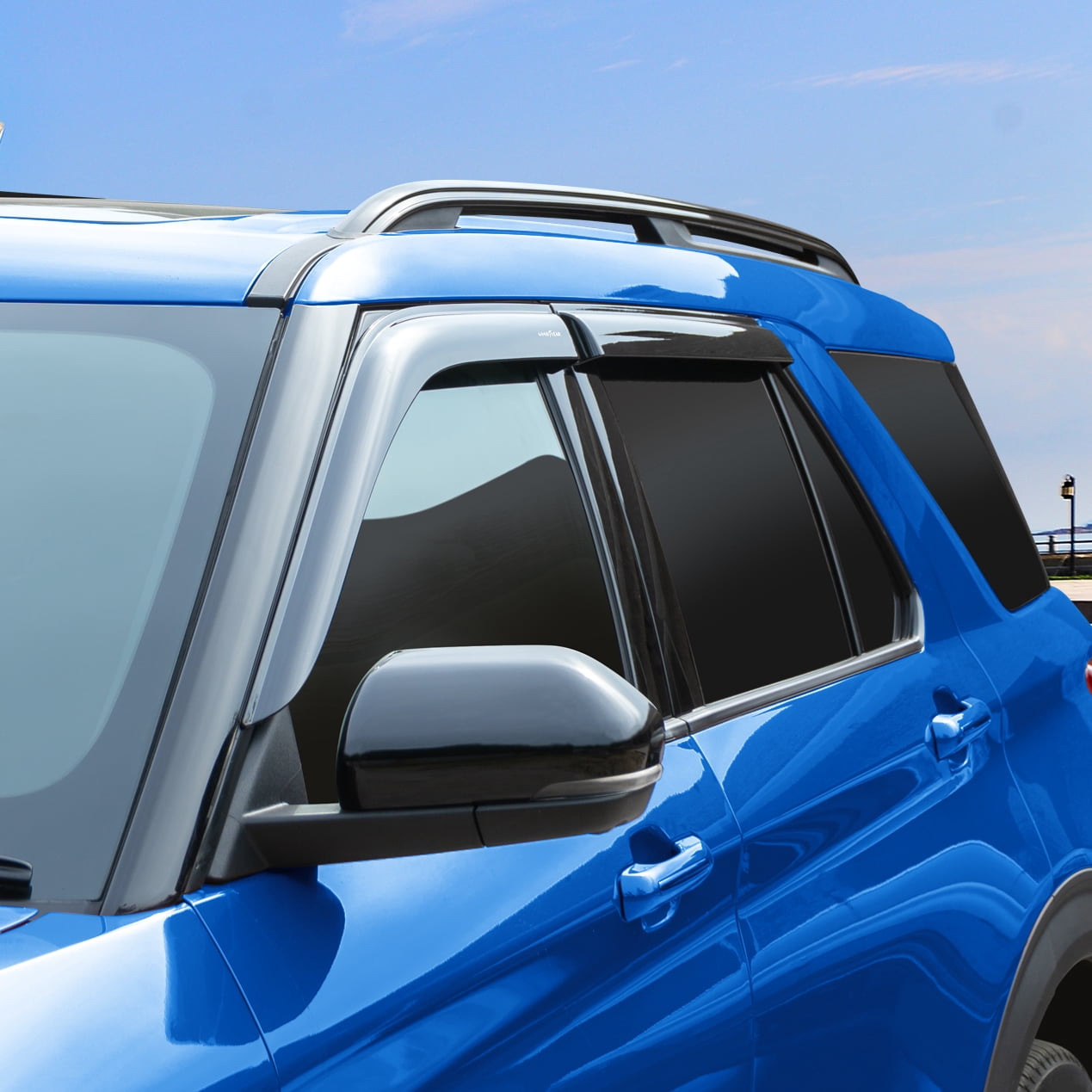 Goodyear Shatterproof Window Deflectors for Ford Explorer 2020-2025, Tape-on Rain Guards, Window Visors, Vent Deflector Visor,Car Accessories,4 pcs. - GY003263