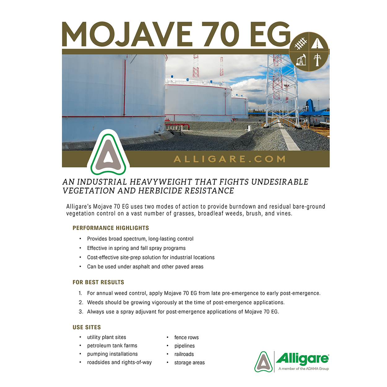 Mojave 70 EG Herbicide - Complete & Residual Vegetation Control - 5 lb Bag by Alligare