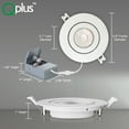 thumbnail image 4 of QPLUS 4 Inch Ultra-Thin Adjustable Eyeball Gimbal LED Recessed Lighting with Junction Box/Canless Downlight, 10 Watts, 750lm, Dimmable, Energy Star and ETL Listed (4000K Neutal, 12 Pack), 4 of 5