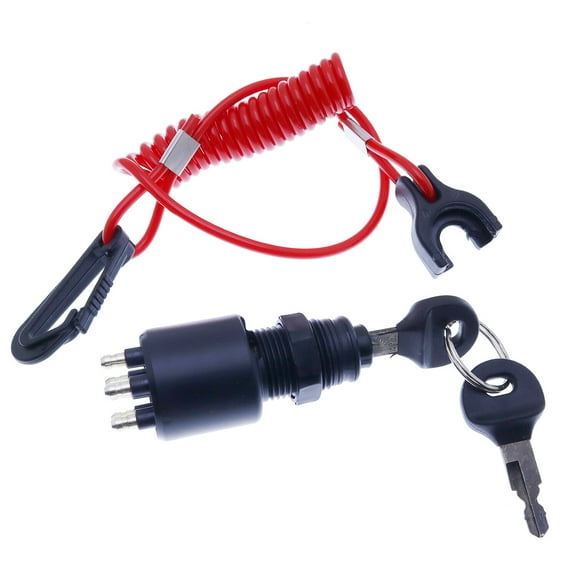 Replacement Johnson Evinrude Key Switch w/Lanyard 5005801 Push to Choke BRP OMC