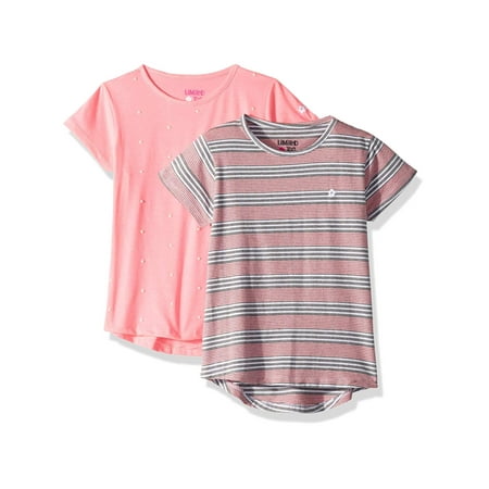 - Pearl Embellished and Stripe Tees, 2-Pack (Big Girls)
