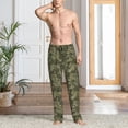 thumbnail image 5 of Uemuo Green Snake Skin Pattern Men's Wide Leg Palazzo Lounge Pants with Pockets Light Weight Loose Comfy Casual Pajama Pants-X-Large, 5 of 9