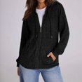 thumbnail image 4 of Sweaters for Women Long Sleeve Knitted Zip Up Hoodies Ribbed Pullover Loose Casual Sweatshirts with Pocket Black XL, 4 of 9