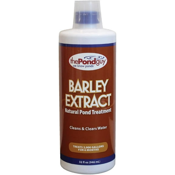 The Pond Guy Barley Extract Natural Liquid Treatment for Ponds and Water Gardens, Safe for Koi Fish and Plants, Natural Solutions for Clear Pond Water - 32 Ounces