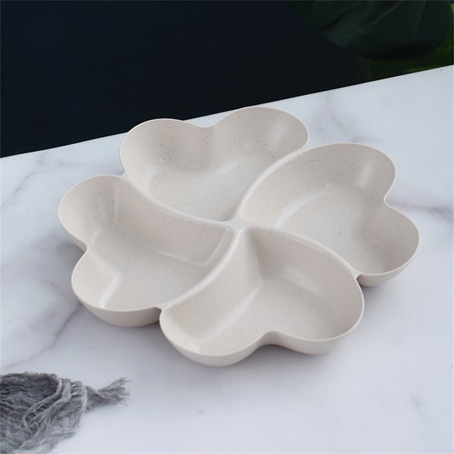 Plat Divisé en 3 Assiettes Rondes Réutilisables pour Adultes 3 Compartiments de Portions Micro-Ondes Sûr PP Vaisselle de Cuisine Style B 1Pcs