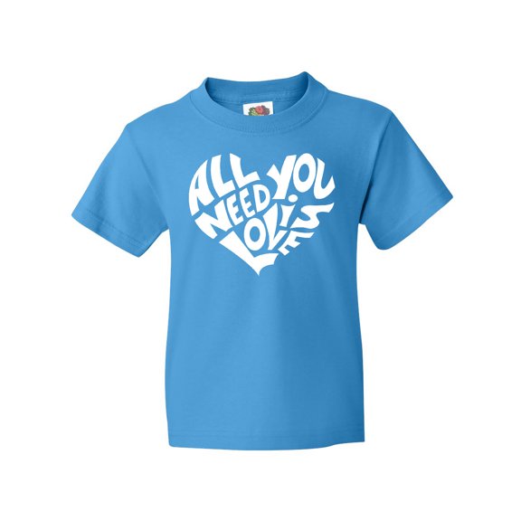 Inktastic All You Need is Love White Heart Shape Youth T-Shirt