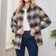 thumbnail image 5 of Abrigo Gibobby para mujer Chaqueta de otoño botones y bolsillos a cuadros caqui XL, 5 of 5