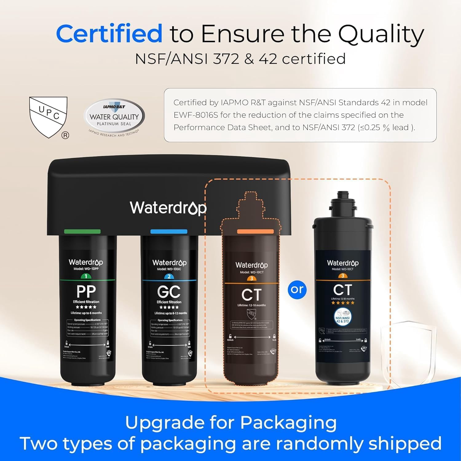 Restored Waterdrop TSA 8 Layer Under Sink Water Filter System, Under Sink Water Filtration System, Reduces PFAS, PFOA/PFOS, Fluoride, Chlorine, Bad Taste & Odor, USA Tech (Refurbished)