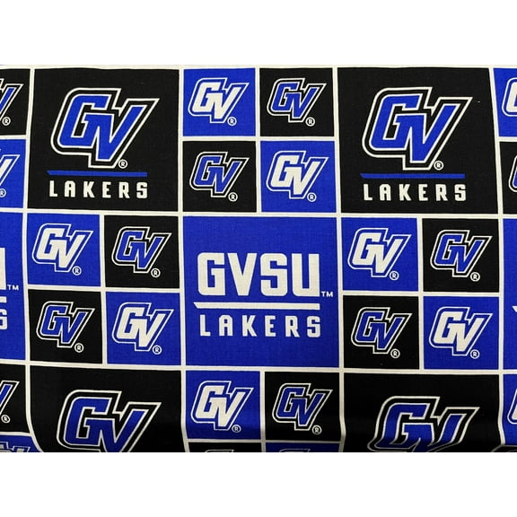 COTTON Grand Valley State University GVSU Lakers Royal Blue College Team Cotton Fabric Print (gvsu020-royal) D354.15