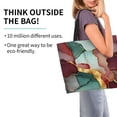 thumbnail image 4 of Large Capacity Single Shoulder Shopping Bag 19.7×15.7×5.9in Main Pocket Large To Accommodate Your Daily Needs Can Be Portable Can Be A Single Shoulder Back Deep Reddish-Brown Green Golden Marble, 4 of 8