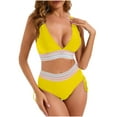 thumbnail image 2 of Traje de baño para mujer, bikini de cintura alta, traje de baño dividido con cordón, bañador fruncido, trajes de baño para mujer, conjuntos de bikini para mujer, trajes de baño bikini para mujer, 2 of 9