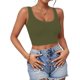 thumbnail image 1 of Top corto AURUZA sin mangas con cuello en U verde para mujer, 1 of 6