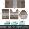 thumbnail image 3 of Ileading Traditional 4 Piece Microfiber Washable Bathroom Rug Set, Coffee, 3 of 12