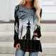 thumbnail image 1 of Pntutb, camisetas de cuello redondo para mujer, camisetas con estampado de Halloween, camisetas de manga corta, blusas, tops Pntutb Pntutb-5617, 1 of 5