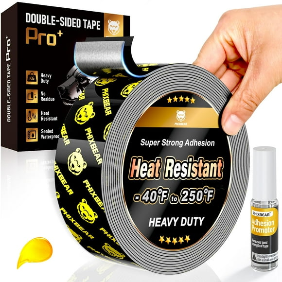 Cinta de montaje PHIXBEAR de doble cara resistente al calor, 6 m x 2,5 cm