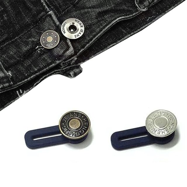 Botón retráctil de 3 piezas, ajustable, desmontable, extendido para ropa