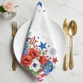 thumbnail image 2 of 4th of July Floral Cloth Napkins, Blue Red Independence Day Stars Washable and Reusable Dinner Napkins Set of 6, Table Napkin for Kitchen Party Birthday Wedding Hotel Housewarming 20"x20", 2 of 9