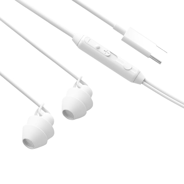 Sleep Ear Buds Auriculares intraurales con cable blancos con micrófono