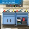 thumbnail image 7 of Rolling Tool Chest with Lock & Keys, 3 Drawers & 2 Doors, Heavy Duty Tool Cabinet, 360° Swivel Wheels, Connecting Rods for Stacking with 5/7-Drawer Chest, 7 of 7