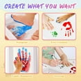 thumbnail image 3 of KQJQS Family Handprint Kit, DIY Hand and Footprint Kit Wooden Frame, Handmake Craft Keepsake- 6 Colors Non-Toxic Paint, Gifts for New Mom, New Parents, Mother's Day, Home Decor (Brown), 3 of 5