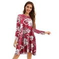 thumbnail image 3 of CRAYNER Casual Long Sleeve Dresses for Women, Casual Tshirt Dress Loose Fits Crew Neck Flowy Swing Fall Dress with Pockets , M, 3 of 9