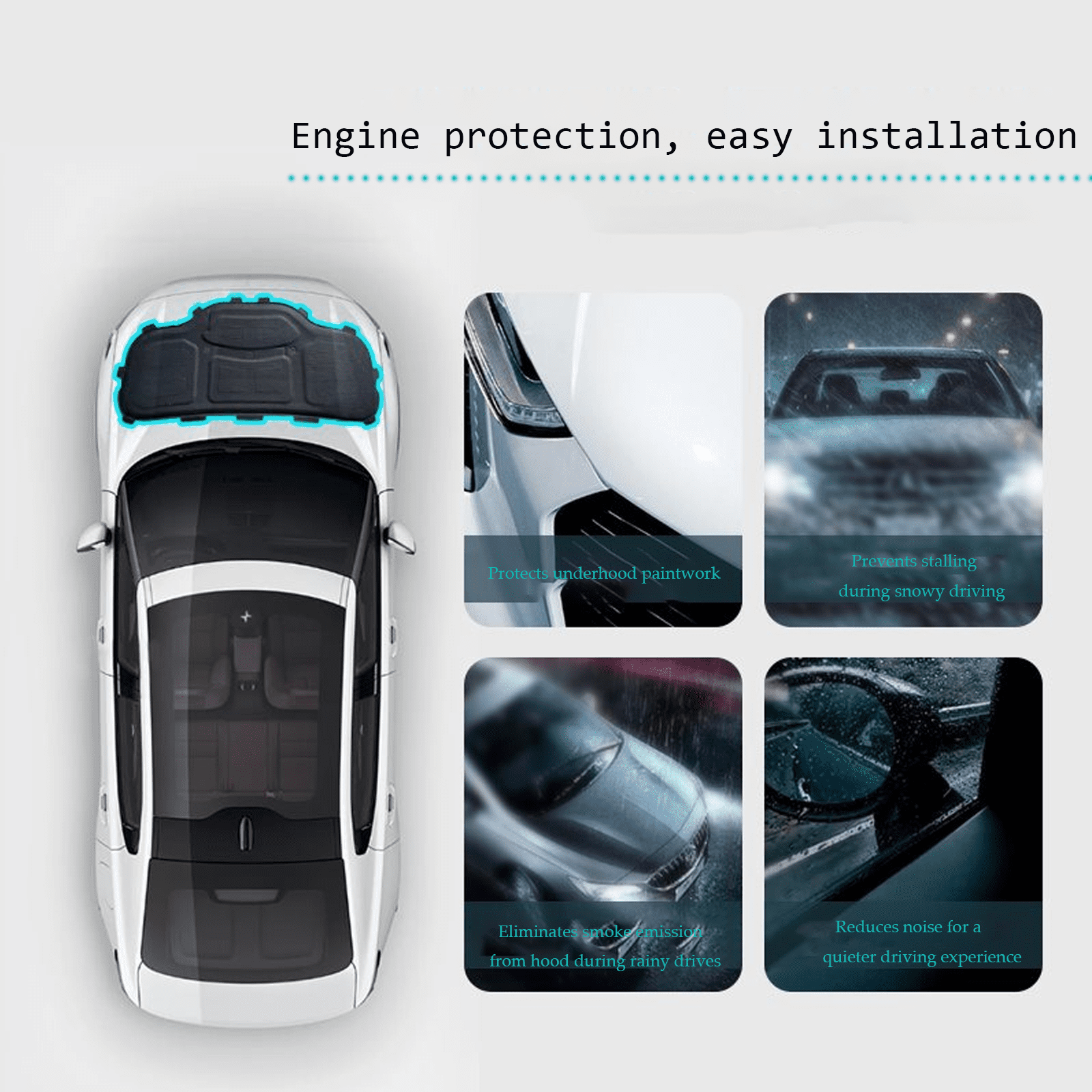 For Ford Focus 2012-2018 Car Hood Engine Insulation Pad ,Heat Shield,Sound Deadening Mat,Soundproof Cotton Replacement Accessories Heat Sound Cover-12-18