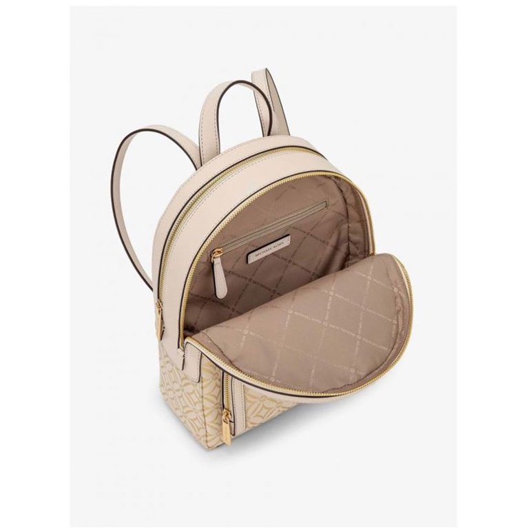 Michael Kors Pre Loved backpack in Gold metallic W/  wear mainly inside & straps Michael Kors Womens Jaycee Medium Logo Backpack (Metallic PL  main image 3