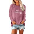 thumbnail image 2 of SwiftWear Women Long Sleeve Sweatshirt Casual Crewneck Loose Pullover Shirts Letter Print Tee Tops Lightweight Fall Outfits L, 2 of 4