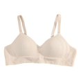 thumbnail image 1 of Teenage Girls Sports Bra with Adjustable and Removable Shoulder Strap Training Bra Pack Beige, 1 of 4