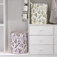 thumbnail image 7 of Sea Team 19.7 x 15.7 Inches Large Sized Folding Cylindric Canvas Fabric Laundry Hamper Storage Basket with Floral Pattern, Purple & Grey, 7 of 7