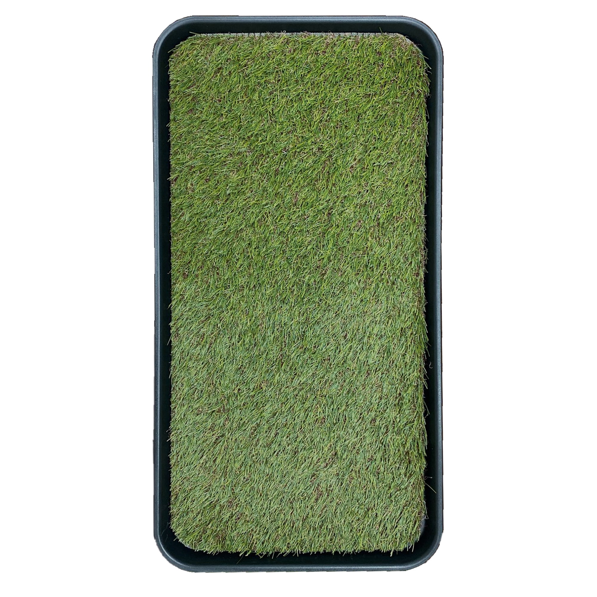 Ottomanson Dog Grass Pad with Tray, Reusable Artificial Grass Puppy Pee Pad for Pet Potty Training, 15" x 30"