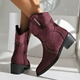 thumbnail image 6 of Miluxas Women's Ankle Boots , Classic Comfortable Platform Boots Wine 9.5(43), 6 of 9