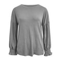 thumbnail image 3 of Womens Waistband Lantern Sleeve Casual Autumn Sweatshirt, 3 of 6