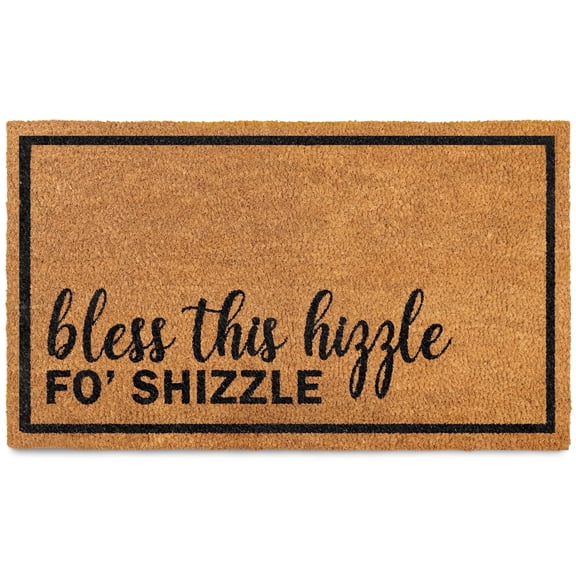 MAINEVENT Bless This Hizzle Fo Shizzle Doormat 30x17 Inch, Outdoor Welcome Mat for Outside