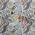 thumbnail image 1 of oneOone Cotton Flex White Fabric Writing World Trip Doodle Sewing Material Print Fabric By The Yard 40 Inch Wide, 1 of 4
