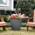 thumbnail image 2 of Bloem Dayton 16" Plastic Planter - 100% Recycled Plastic Indoor/Outdoor Garden Pot with Drainage Holes & Saucer Tray, Charcoal, 2 of 5