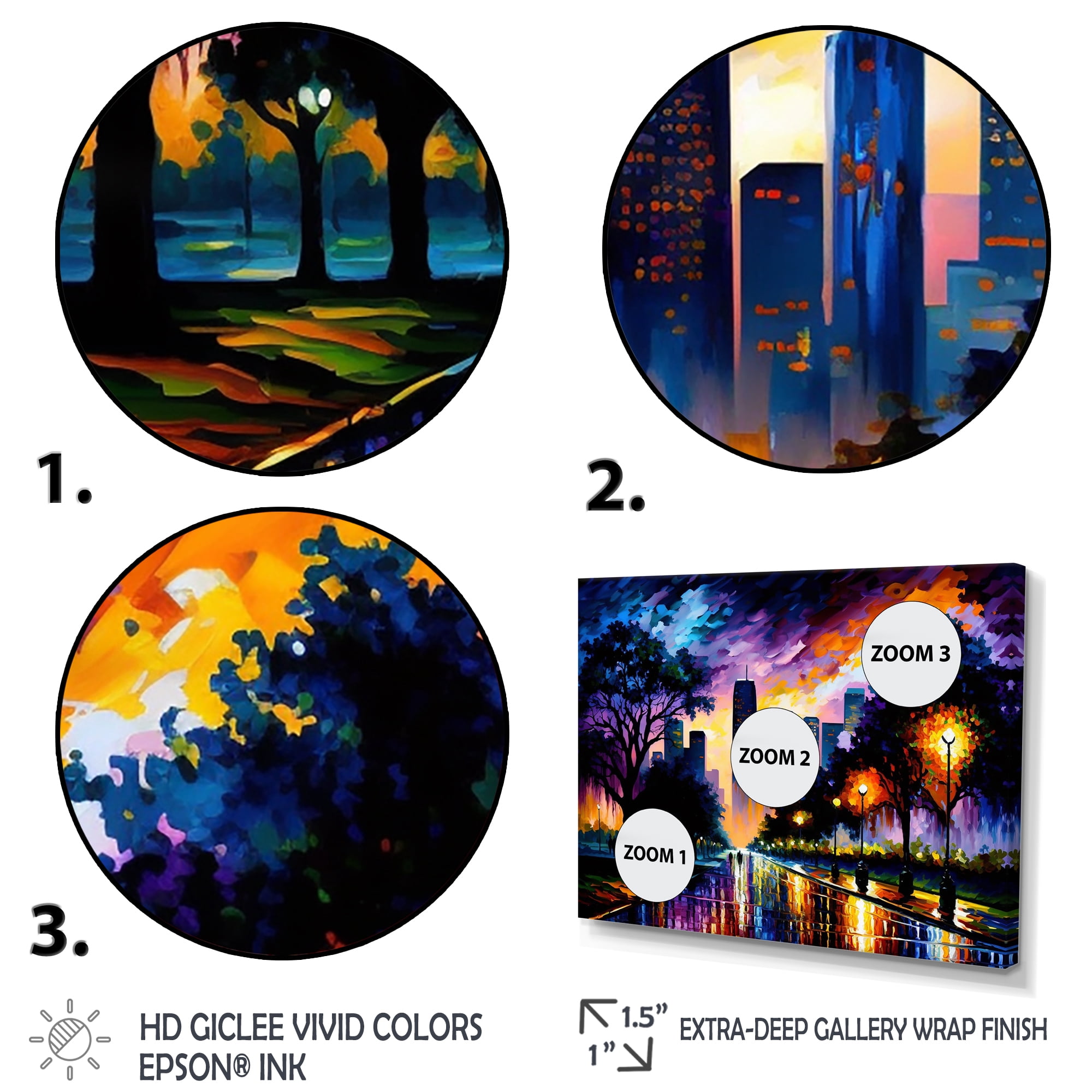 Designart Colorful Houston Texas Canvas Wall Art