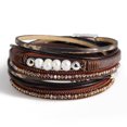 thumbnail image 3 of Pulsera de cuero pulsera boho brazalete pulsera de cuero de cristal, 3 of 5