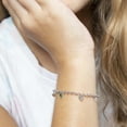 thumbnail image 3 of 925 Sterling Silver Multicolored Adjustable Bracelet for Young Girls 5.5", 3 of 5