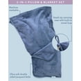 thumbnail image 4 of Bliss Faille Travel Pillow Blanket Lightweight Compact Soft Travel Pillow and Blanket 2 Piece Set, 4 of 7