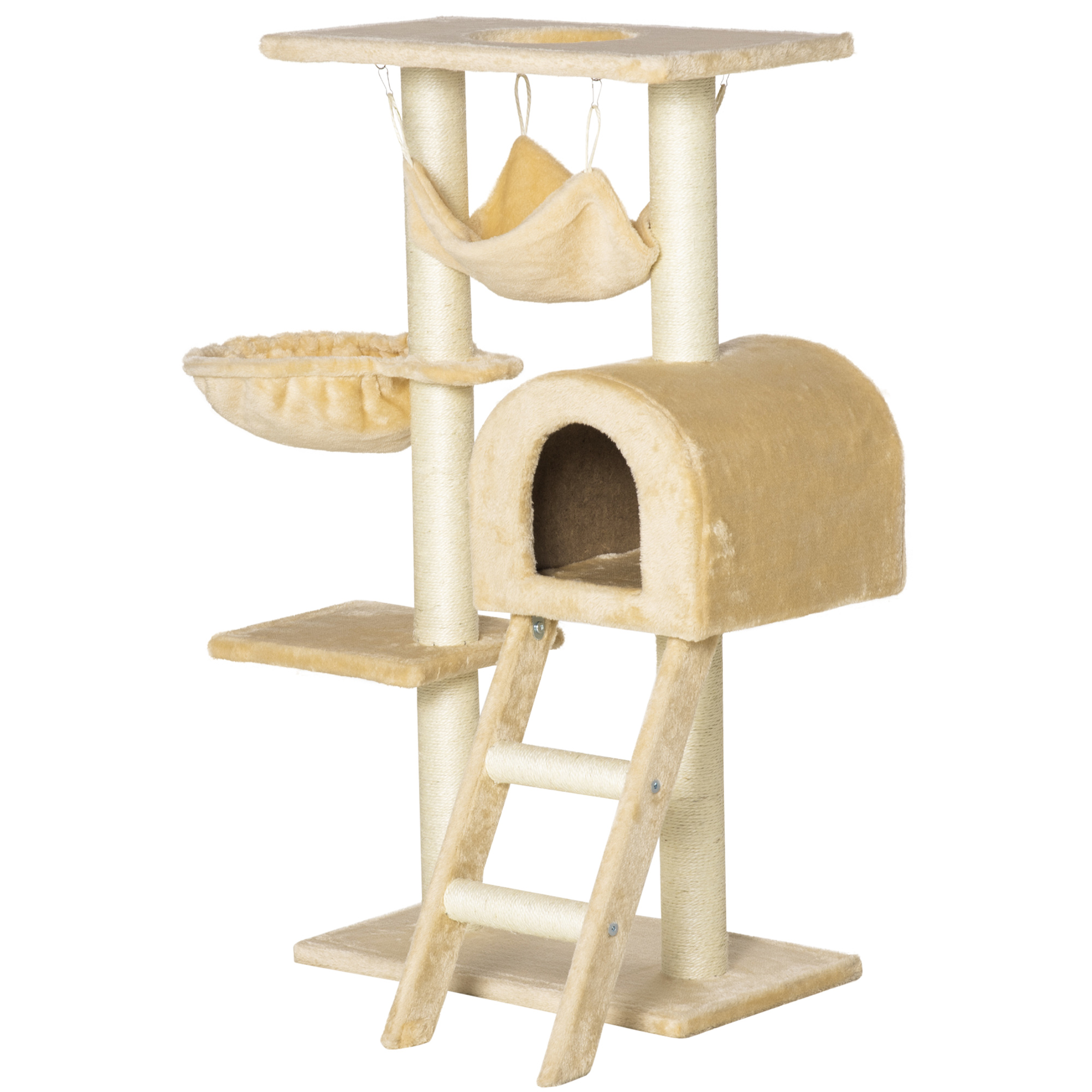 CoSoTower 39" Deluxe Cat Tree Tower Scratching Post Kitten Condo Activity Center Deep Cream