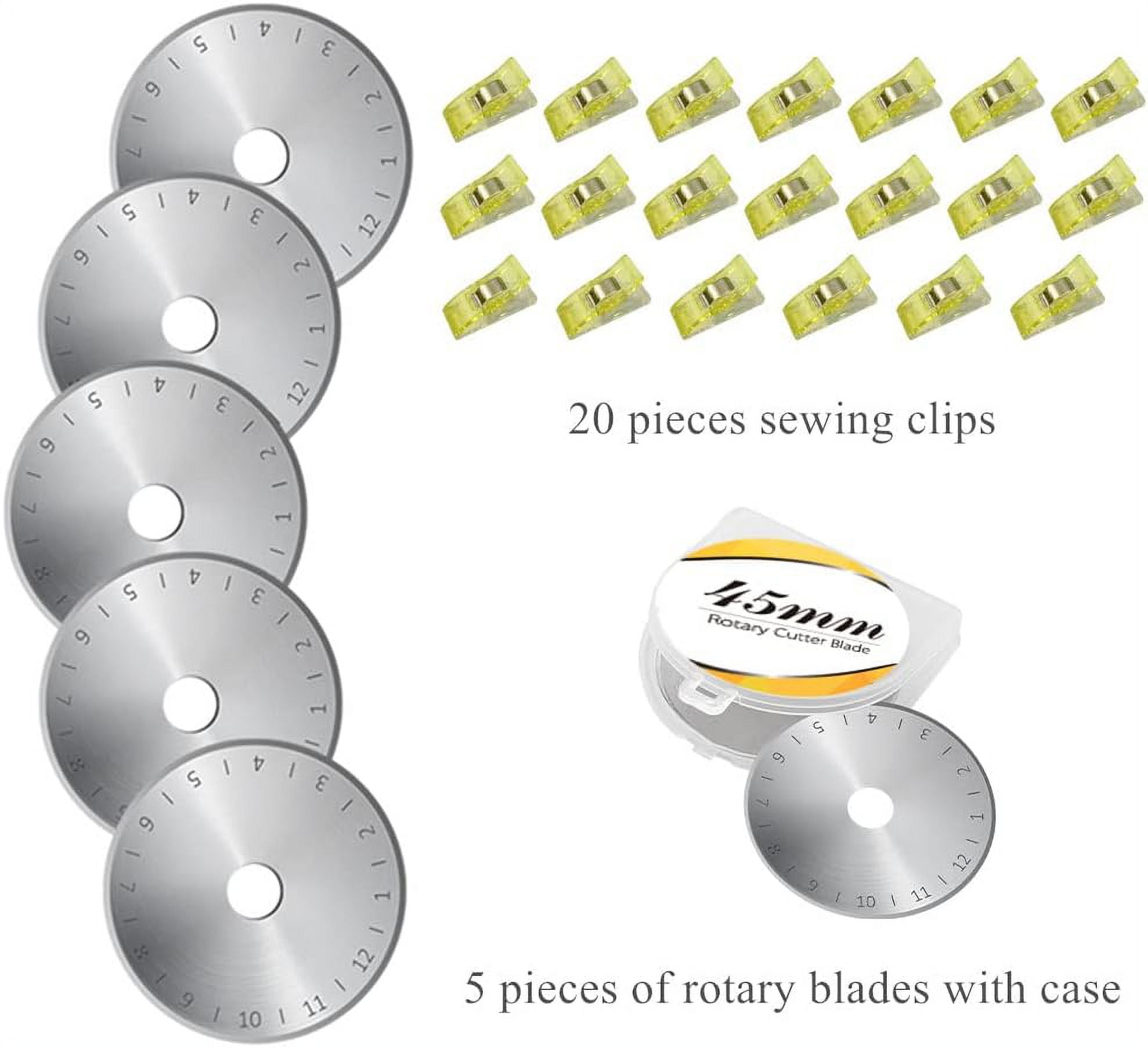 39 Pcs Rotary Cutter Set Blue - Quilting Kit Incl. 45Mm Fabric Cutter With  5 E