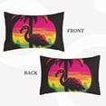 thumbnail image 3 of Binfone Flamingo And Palm Trees At Sunset Standard Size Pillowcase, Long Staple Pure Cotton Envelope Closure Pillow Cover (Pillow core not included),16"x24", 3 of 7