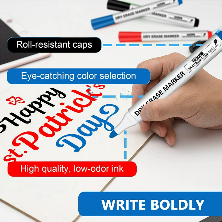 Dry Erase Markers 14 Colors, Contains 5 Black, 5 Red and 4 Blue, 0.5mm  Broad Tip, Erasable Whiteboard Marker for Classrooms, Offices and Home 