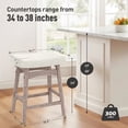 thumbnail image 6 of MF Studio 24" Counter Height Bar Stool Set of 4, Upholstered Saddle Seat with Solid Wood Legs, White, 6 of 6
