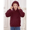 thumbnail image 3 of Lollipie Girls Fuzzy Fleece Hoodies Sweater Cable Knit Warm Sherpa Pullover Sweatshirt with Pockets 6-13 Years, 3 of 7